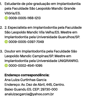 1. Estudante de p s gradua o em Implantodontia pela Faculdade S o Leopoldo Mandic Grande Vit ria/ES. ￼ 0009 0005 116...