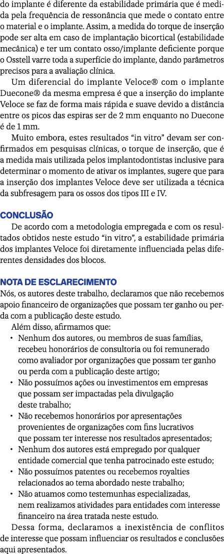 do implante  diferente da estabilidade prim ria que   medida pela frequ ncia de resson ncia que mede o contato entre...