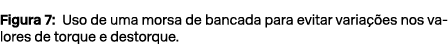 Figura 7: Uso de uma morsa de bancada para evitar varia es nos valores de torque e destorque.