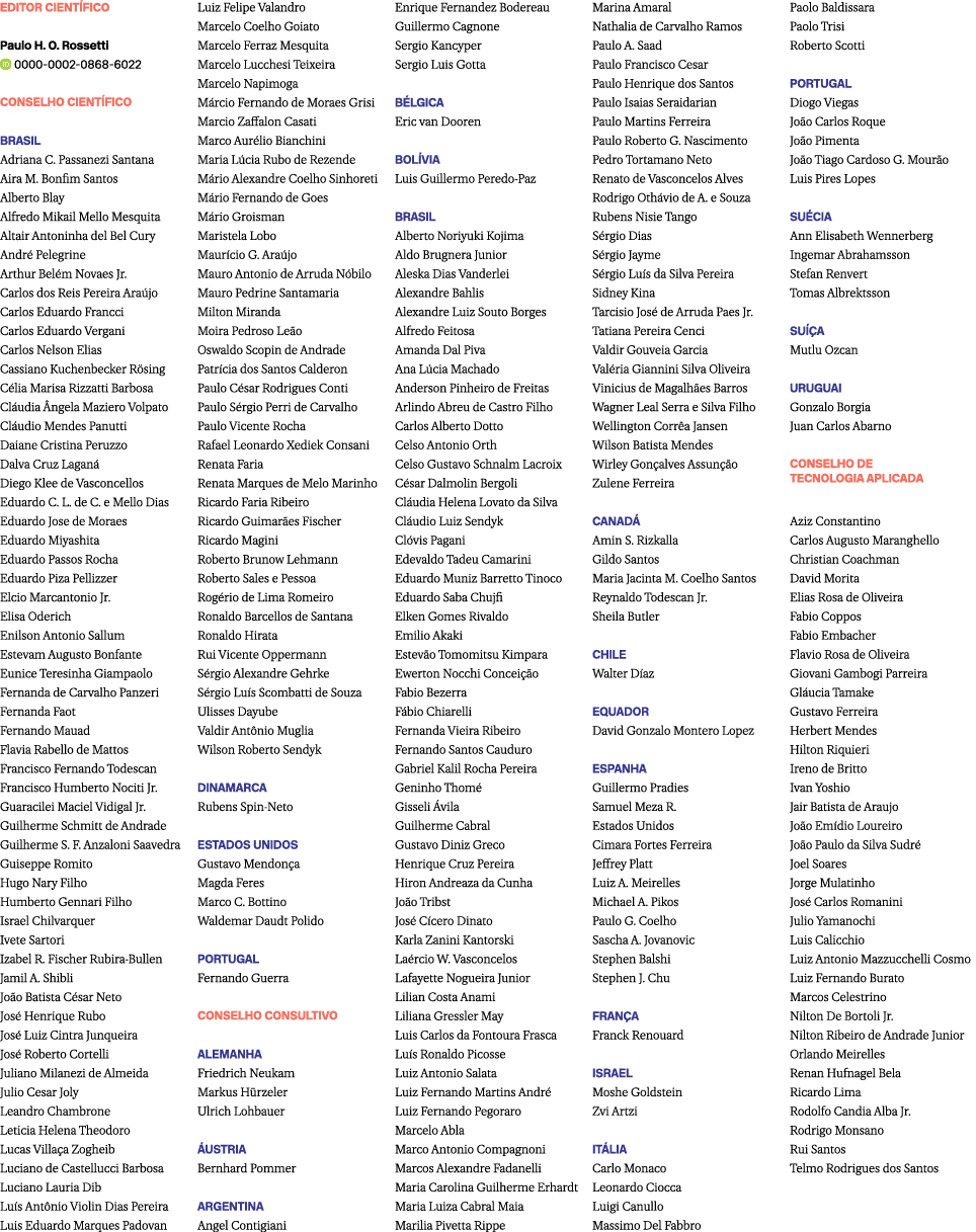 EDITOR CIENT FICO Paulo H. O. Rossetti ￼ 0000 0002 0868 6022 CONSELHO CIENT FICO Brasil Adriana C. Passanezi Santana ...